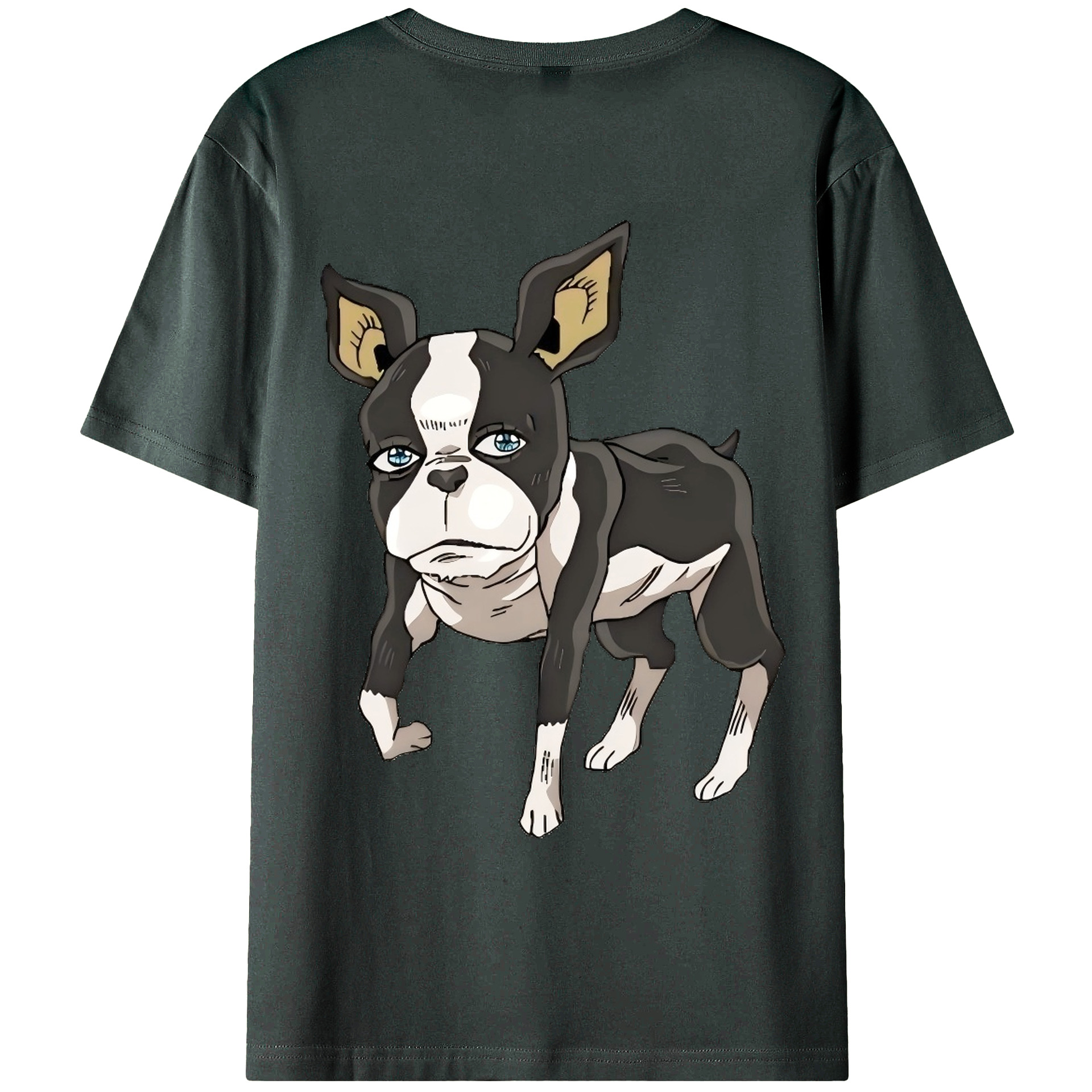 （画像用） ジョジョの奇妙な冒険 イギー JoJo's Bizarre Adventure Iggy 綿100％ メンズ半袖Tシャツ（バックプリント） 通気性